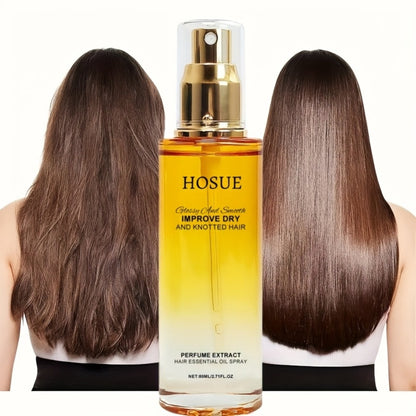 Hair Essential Oil Spray Smoothing & Anti-Frizz – Lightweight Conditioning Treatment for Dry, Damaged & Frizzy Hair | Repairs Split Ends, Adds Shine | 2.7oz