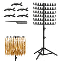 [Hair Extension Holder] Braiding Hair Rack Standing Hair Extension Holder Hanger, 144 Pegs Hair Divider Rack For Braiding Hair Separator Stand Display Stand