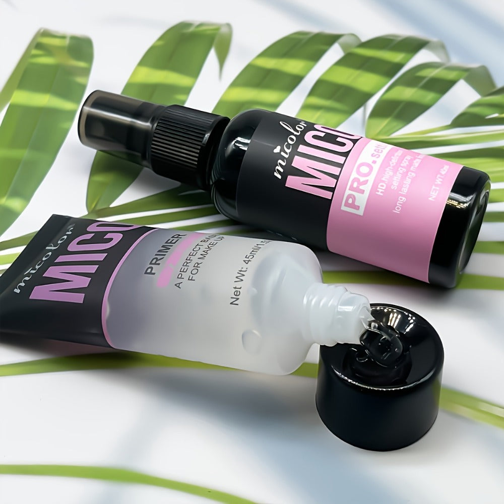 [Ideal Gift for Easter] 2/4-Pack MICO Makeup Base & HD Long-Lasting Finish Duo, Minimizes Pores & Enhances Complexion, Smooth Texture, Lightweight, Under 1fl. Oz Each, Ideal Gift for Easter, Spring & Summer