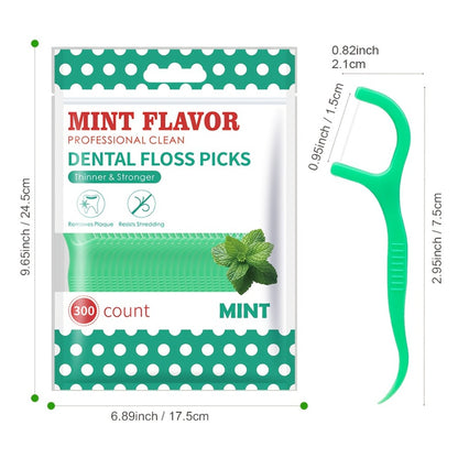 Dental Floss Picks 600 Count — Mint Flavored Ultra-Fine Disposable Floss Sticks for Interdental Cleaning, Portable Oral Care Tool for Home, Travel & On-the-Go Use