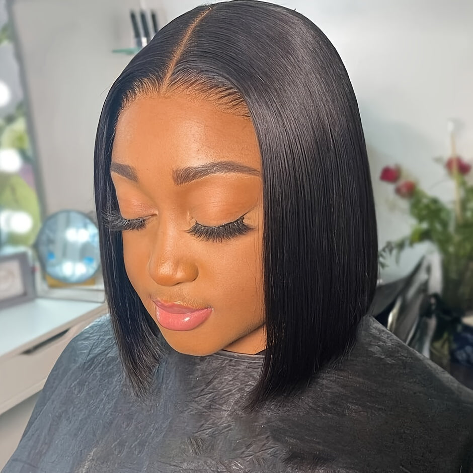 Put On and Go Glueless Human Hair Wig Bone Straight – Pre Cut 6x4.5 Transparent Lace, 200% Density Pre Plucked, Ready to Wear in 3 Seconds, Natural Black & Natural Color, 10–34 Inch
