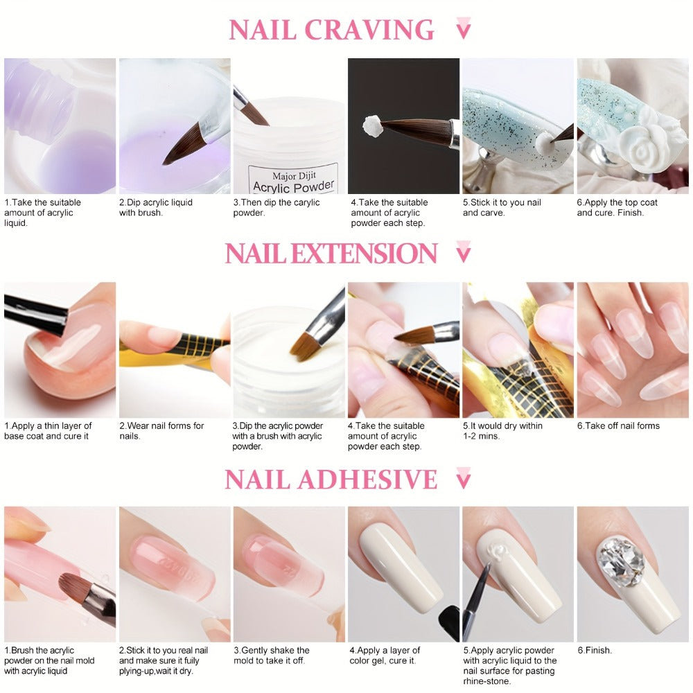 Full Nail Acrylic Nail Kit with Drill & Light Suitable for Beginners - Complete Starter Set with, Nail Glue/, - System for - Nail Extensions, Professional Manicure/Pedicure Tools for DIY Nail Care