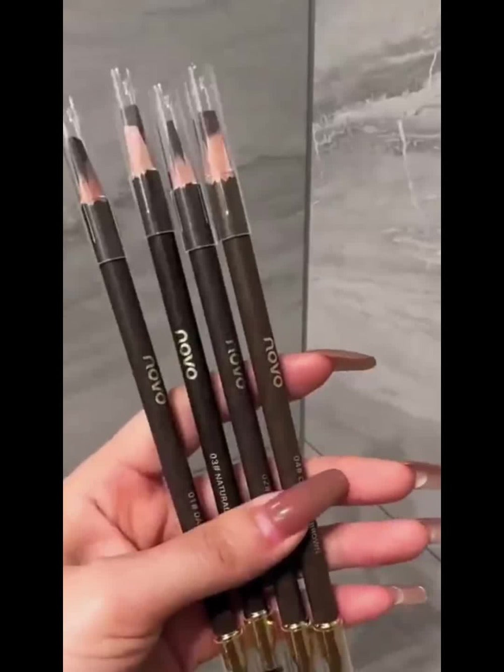 Waterproof Eyebrow Pencil 4-Pack - Smudge Proof Long Lasting Double-Ended with Built-In Brush, Sulfate Free, Natural Look for All Skin Types