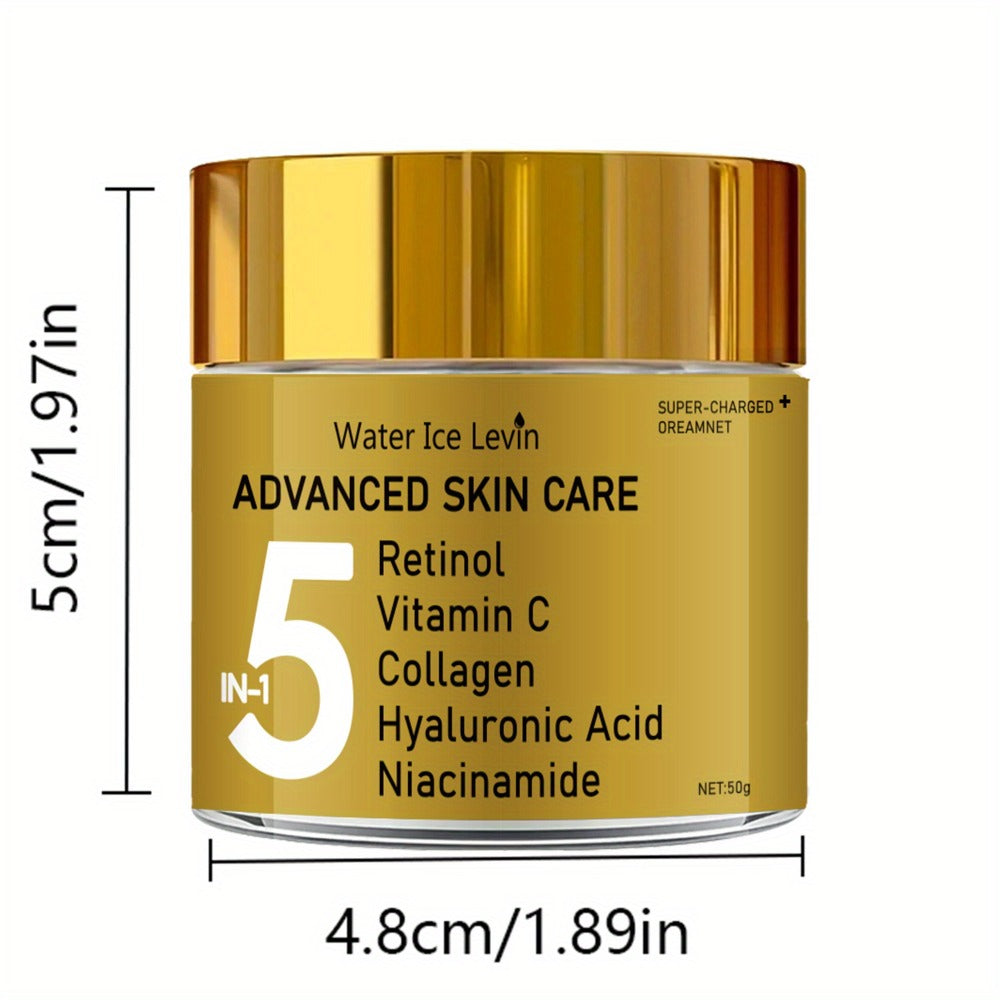 Water Ice Levin 5-in-1 Instant Lift Advanced Cream with Retinol, Vitamin C, Collagen, Hyaluronic Acid & Niacinamide, Tightens Light Beige, Suitable for All Light Beige Types, Unisex, Luxury Packaging Design, Advanced Formula