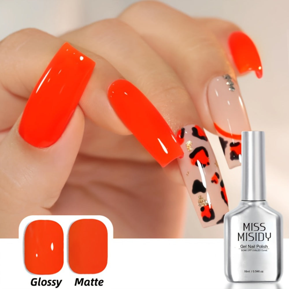 MISS MISIDY 0. 54Oz Neon Orange Gel Polish Translucent Neutral Natural Milky 16Ml Jelly Polish Art at Home (CS076)
