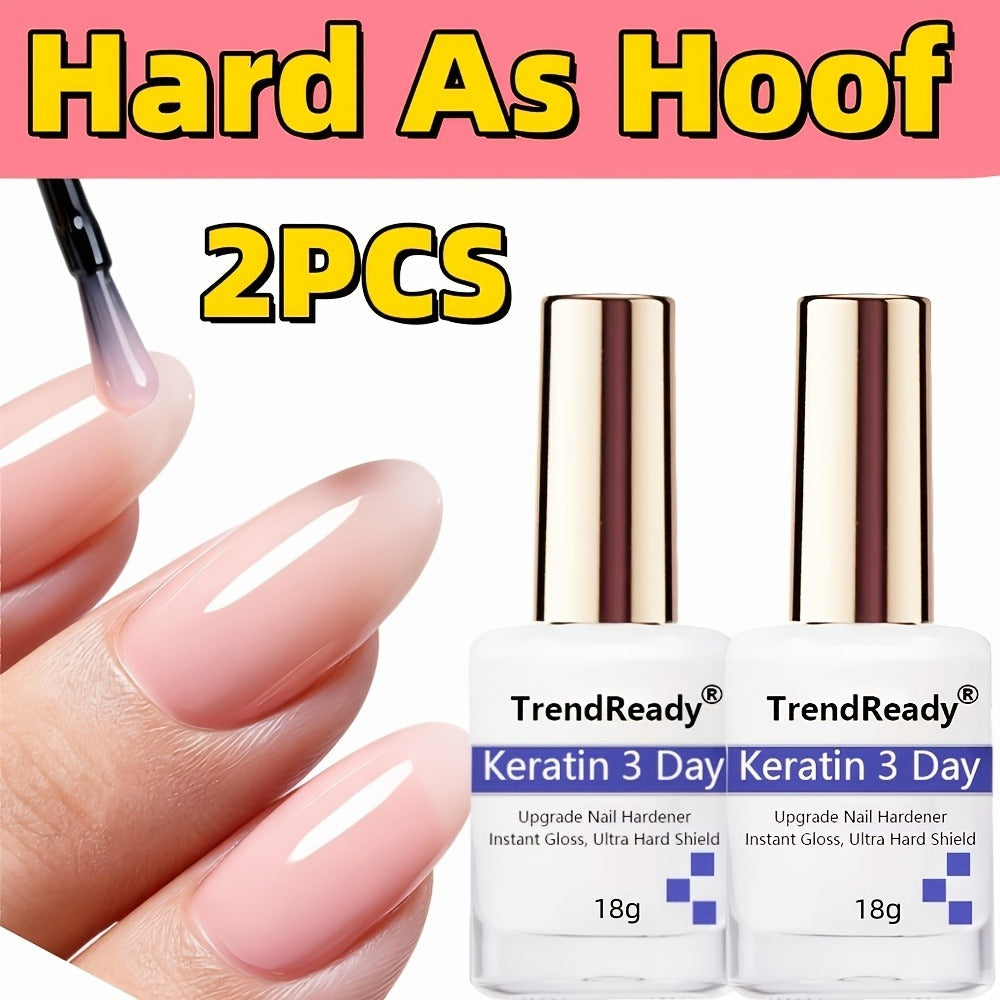 [Christmas Gift] 6/2pcs 15ml Nail Hardener | Pink/White/Yellow Color, Extra Strong for Weak Nails, Long Lasting & Fast Drying, Manicure Essentials, Nail Care, Smoothes Nails, Ideal for Christmas Gift, Black Friday