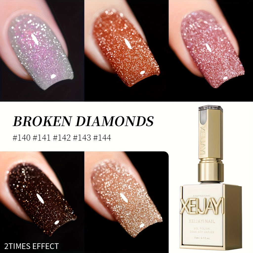 Spring Nail Art 2025 Pastel Sparkling Gel Nails Designs 5Colors Set 0.51oz Nail Gel Polish Soaking LED Nail Gel Salon Female Nail Art Tools Fashion Glamorous Nails Luxury Nail Designs