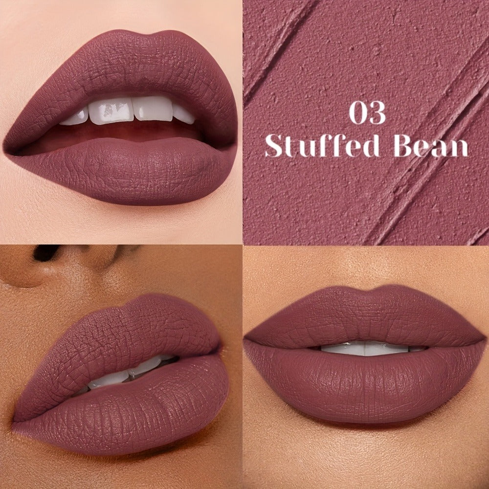Velvet Liquid Lipstick Matte Lip Gloss — Long-Lasting Waterproof Non-Drying Formula, Highly Pigmented All-Day Wear in Nude Brown Pink Red Purple Gold