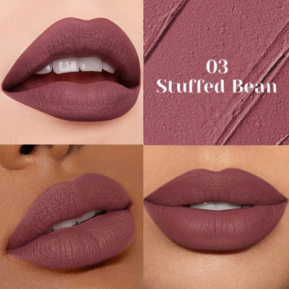 Velvet Liquid Lipstick Matte Lip Gloss — Long-Lasting Waterproof Non-Drying Formula, Highly Pigmented All-Day Wear in Nude Brown Pink Red Purple Gold