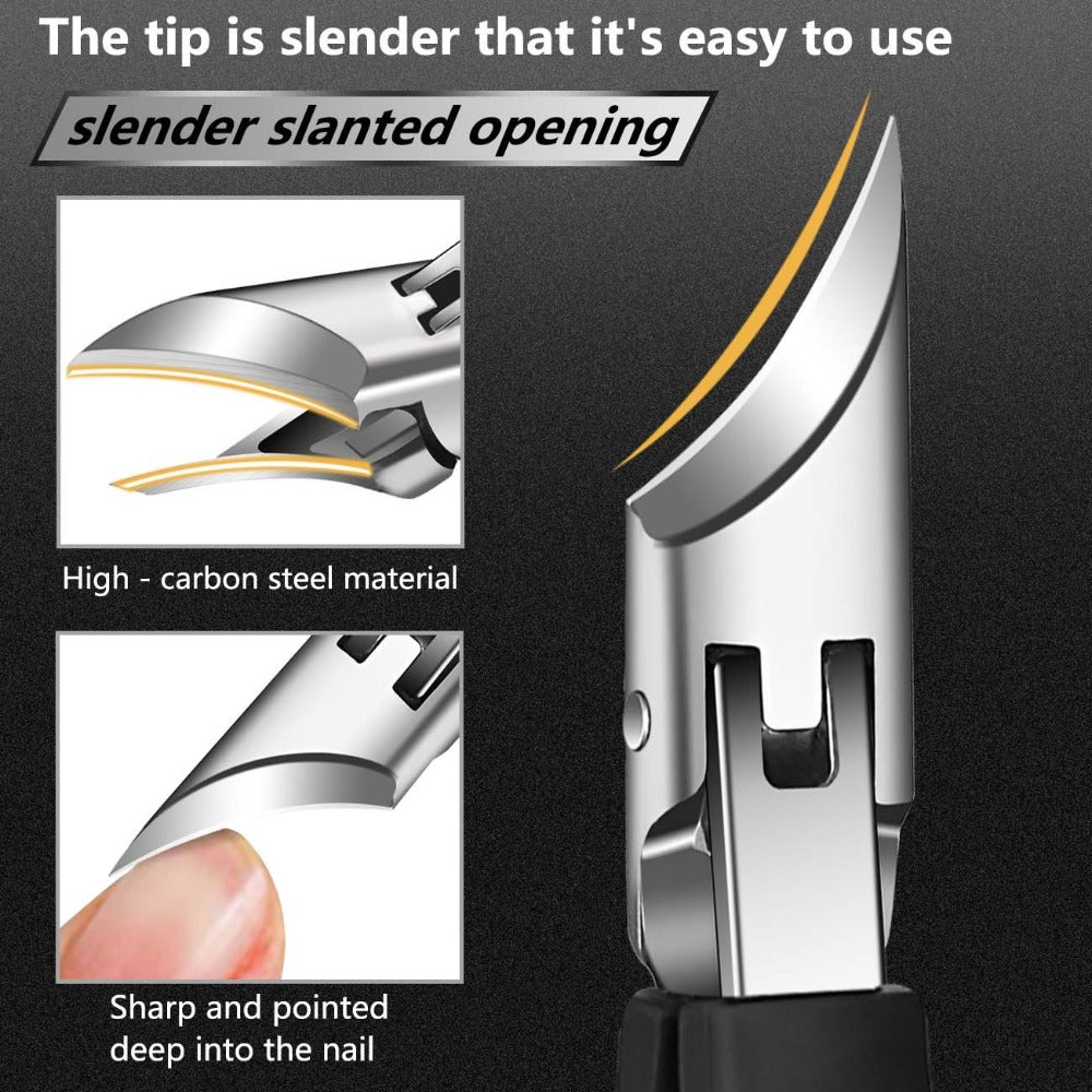 6pcs Set of Nail Clippers for Thick Toenails, Toenail Clippers for Ingrown Nails, Ultra-Wide Slanted-Nail Clippers, Heavy-Duty Ingrown Toenail Clippers, Toenail Lifters, Nail File, Large Nail Cutter for Men And Seniors