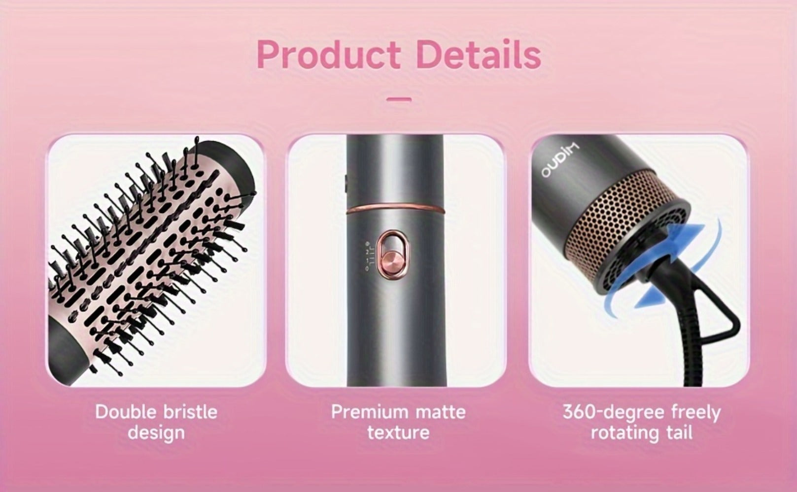 Hot Air Comb For Women, Negative Ion, 5-in-1 Styling Comb Set, Hair Dryer, Massage Straightening Comb, Round Curling Iron And Brush, Oval Styling Comb, Interchangeable Head, Gifts For Mother'S Day, Girl Stuff, Wow Hair Products
