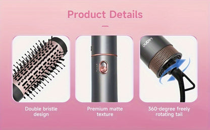 5-in-1 Hot Air Styling Comb Set Negative Ion Hair Dryer Brush Straightening Comb Round Curling Iron Oval Brush Interchangeable Heads for Women Mother's Day Gift