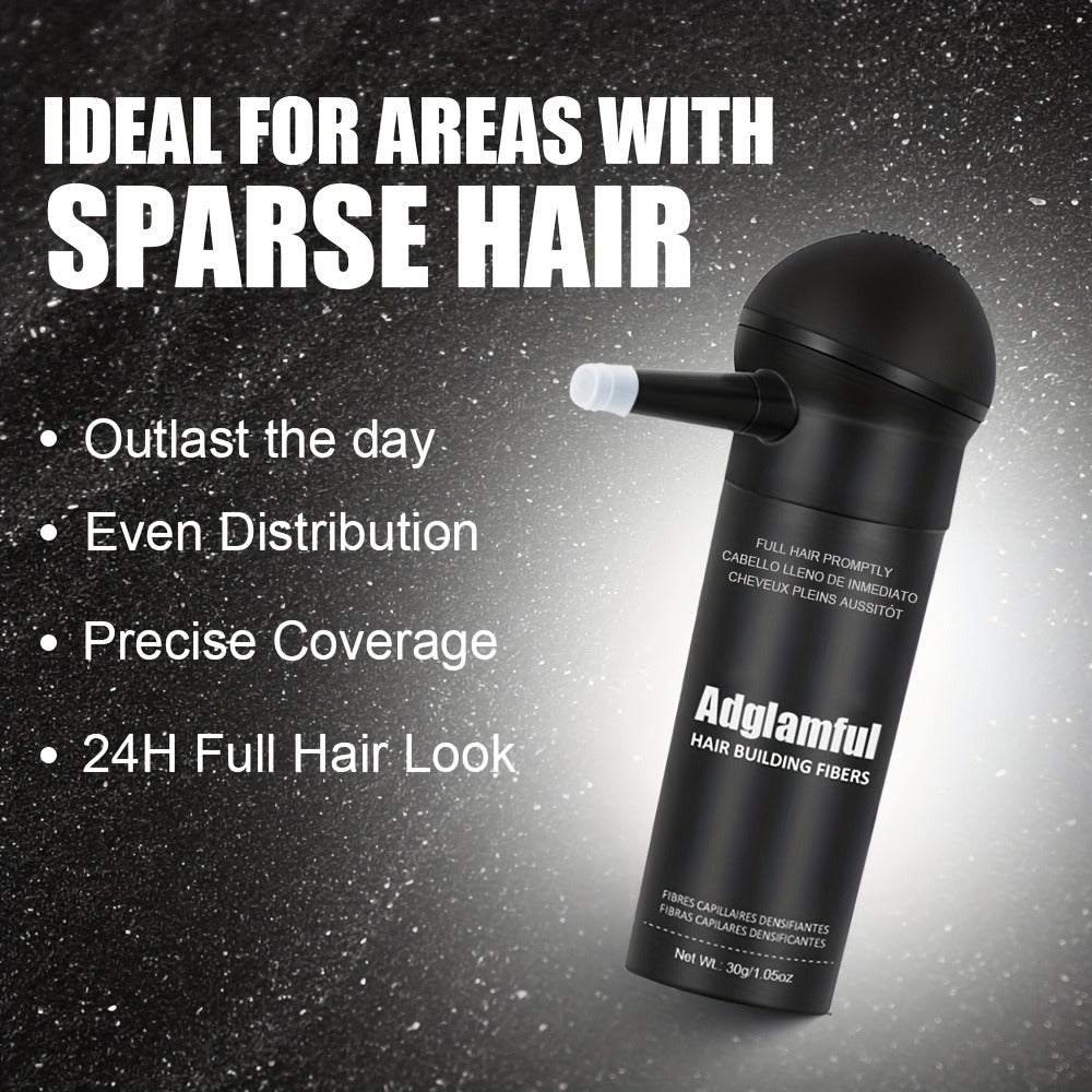 Hair Building Fibers 2-in-1 Kit with Spray Bottle - Thickening Powder for Thinning Hair Fuller Thicker Look Natural Appearance Conceals Hair Loss Suitable All Hairstyles Medium Brown Black
