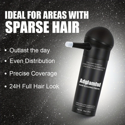 Hair Building Fibers 2-in-1 Kit with Spray Bottle - Thickening Powder for Thinning Hair Fuller Thicker Look Natural Appearance Conceals Hair Loss Suitable All Hairstyles Medium Brown Black