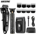 1pc/3pcs WEEME 3-In-1 USB Rechargeable Men'S Grooming Kit - Hair Clippers, Trimmer, And Shaver Set - ABS Plastic, Lithium Battery, Ideal Gift for Boyfriend Or Father