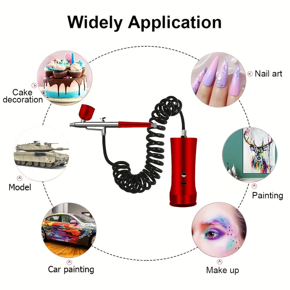 Airbrush Kit with Compressor, Rechargeable Portable Cordless Air Brush Set, Handheld Airbrush Gun Set for Nail Art, Makeup, Painting, Cake Decor