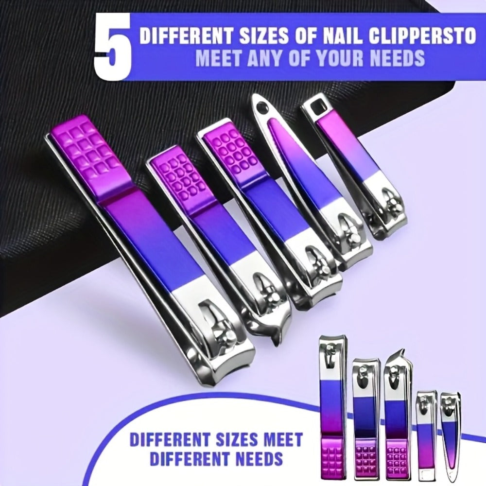 9/18/30/60pcs Manicure Set | Gradient Purple-Blue, Black, Pink, Dark Green Options | Professional Nail Clipper & Pedicure Kit | Portable Travel Grooming Tools For Cuticle Trimming & Nail Care | Ideal Valentine'S Day & Spring Festival Gift For Her