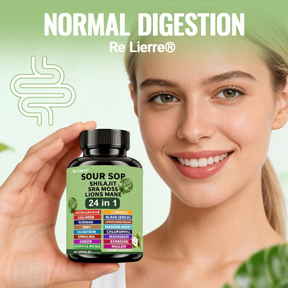 [24in1 Soursop Moss Capsules] Brakme 24in1 Soursop Shila Sea Moss Lions Mane Capsules - 1pc &2pcs, Men & Women Friendly, Supports Intestinal Health &Antioxidant