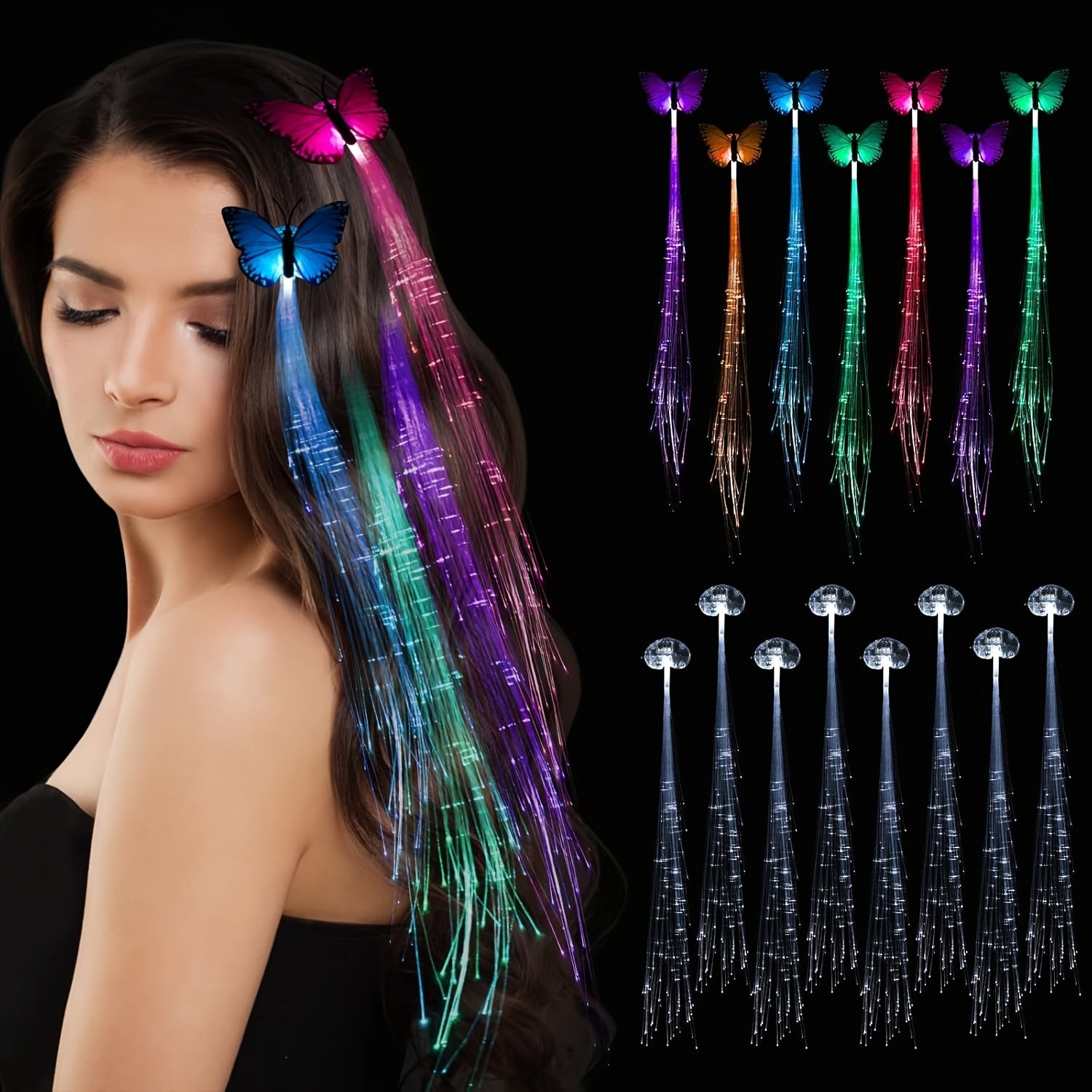 36pcs LED Flower Crowns Headbands, Flower Crowns For Women, Fiber Optic Lights, Light Up Party Favors, Mardi Gras Light Up Headbands Tiara Flower Crown Accessories For Wedding Beach Party Birthday Cosplay Halloween Christmas Day