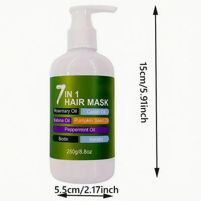 Deep Moisturizing Hair Mask 7-in-1 with Multi-Oil Blend – Lightweight Hair Cream for Dry & Damaged Hair | Nourishing, Fast-Absorbing Treatment | 250g