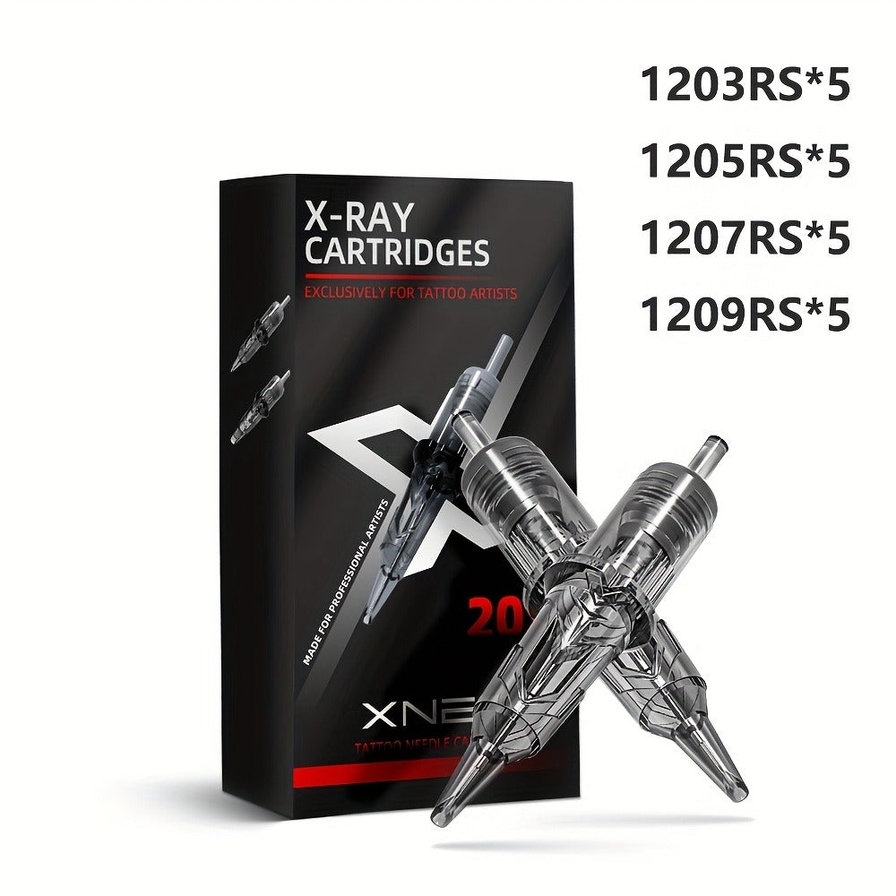 XNET Mixed Gray Premium Ink Cartridge Needle, Disposable Safe and Independent Packaging, 3, 5, 7, 9RL Circular Lined Ink Cartridge Needle