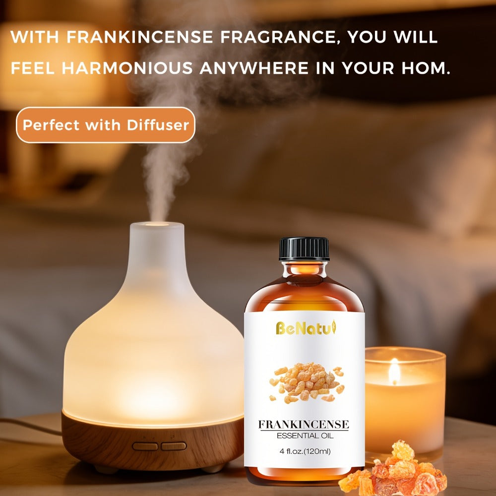 2/1pc*120ml Frankincense Essential Oil, Frankincense/ Lemon/ Eucalyptus/ Lemongrass/ Rosemary Essential Oil, Suitable For Massage, Bathing, Facial, Body, Nail, Hair, Eyelash, Mother'S Day Gift, For Women/ Wife/ Mother/ Girlfriend/ Friends