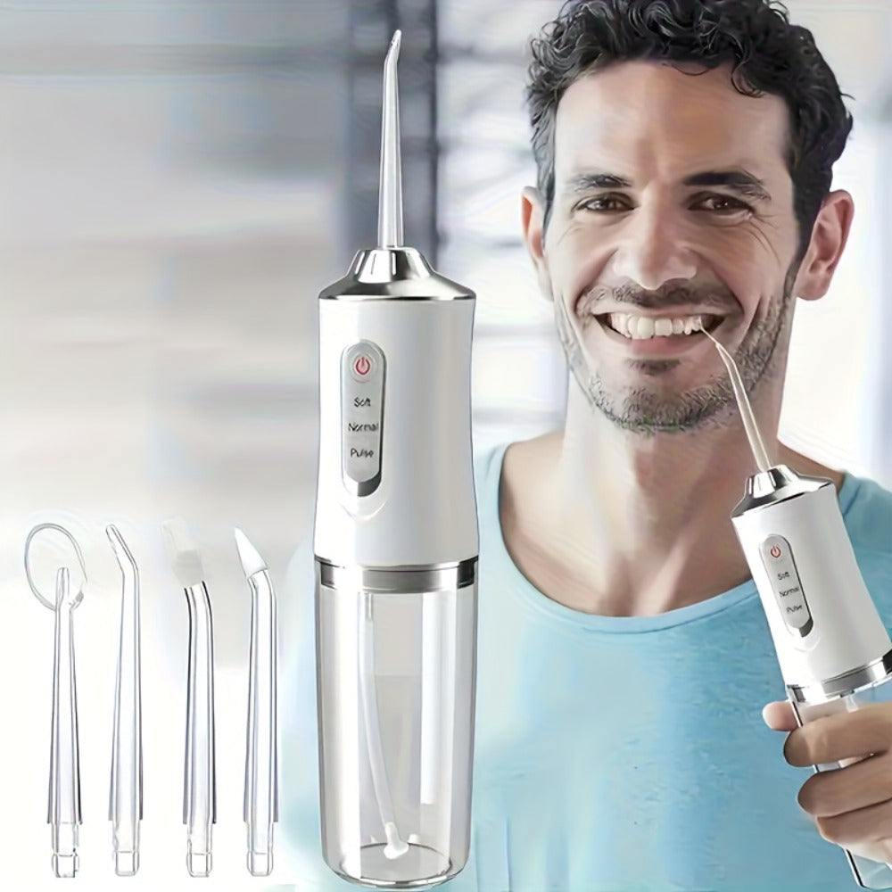 Smart Electric Water Flosser with Precision Pressure Control, 360° Rotating Nozzle - Deep Clean for Teeth & Gums, Replaceable Heads, USB Rechargeable Oral Irrigator for Home & Travel