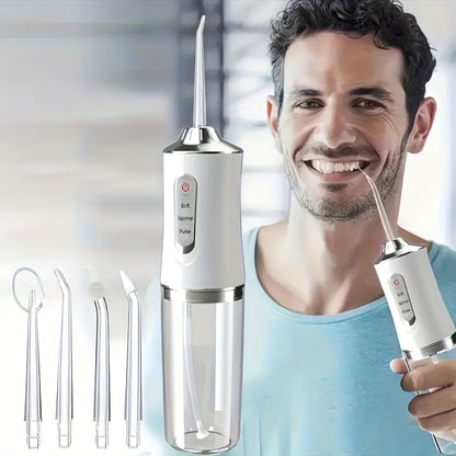 Water Flosser Electric Oral Irrigator with Precision Pressure Control, 360° Rotating Nozzle, Deep Clean Teeth & Gums, Replaceable Heads, USB Rechargeable, for Home & Travel Use