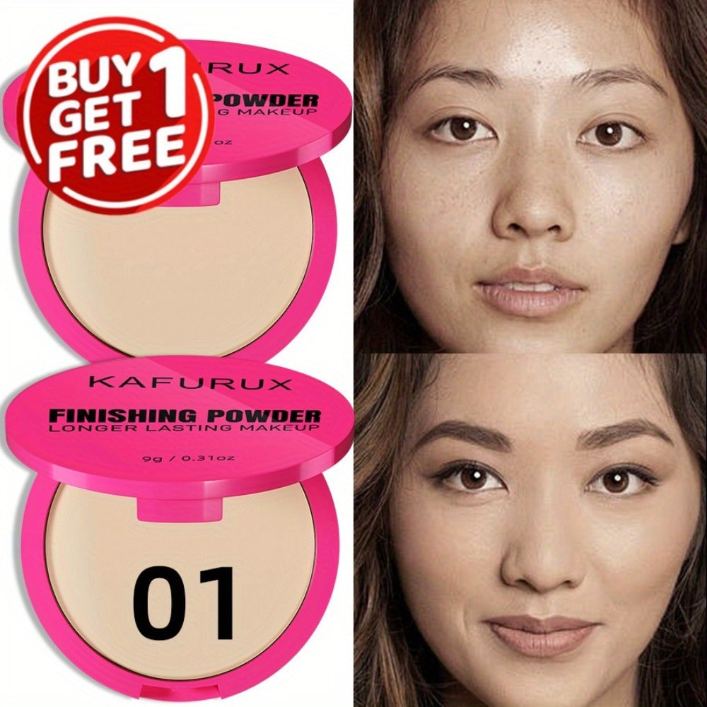 Pressed Powder Foundation 2PCS Set – Lightweight, Waterproof & Sweatproof Concealer Makeup, Non-Sticky Non-Drying Formula, Long-Lasting Coverage for All Skin Types, 5 Shades