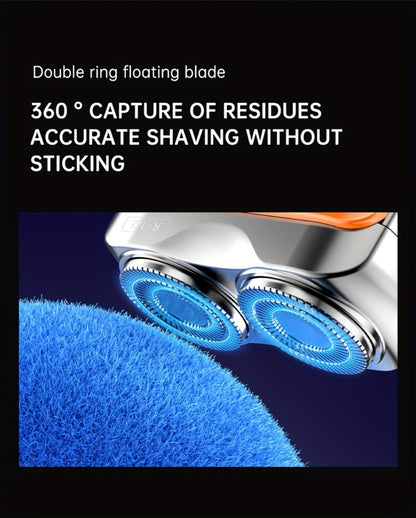 Electric Shaver for Men Magnetic Dual Blade Heads 2-Speed USB Rechargeable Mini Portable Razor - Compact Travel Electric Razor Orange Black Purple Blue White Grey Waterproof Version