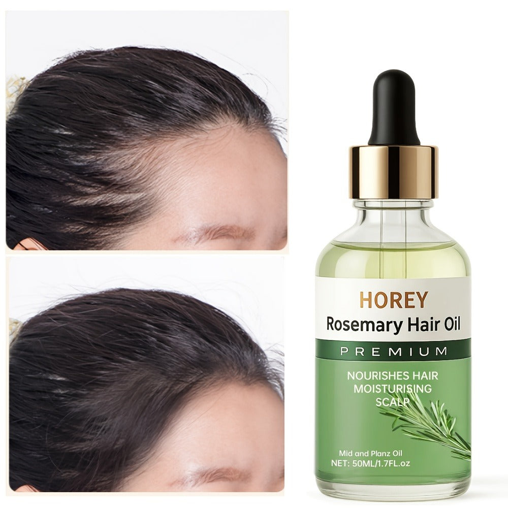 Rosemary Hair Oil with Batana & Castor Seed Oil - Anti Frizz Lightweight Scalp Treatment for Damaged Hair Volume Boost Strengthening Nourishing Hair Growth Oil for Women Men 50ml