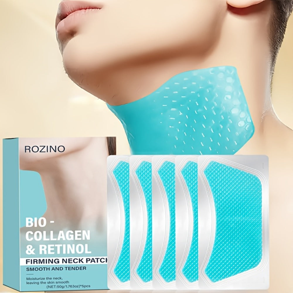 5pcs Bio Collagen Neck Lift Mask Patch, Moisturizing And Brightening Gel, Easily Absorbed, Appearance of Wrinkles, Aging And Sagging Skin, Makes Skin Look Smoother And Firmer, Makes Skin Younger-Looking, Neck Mask, Skincare