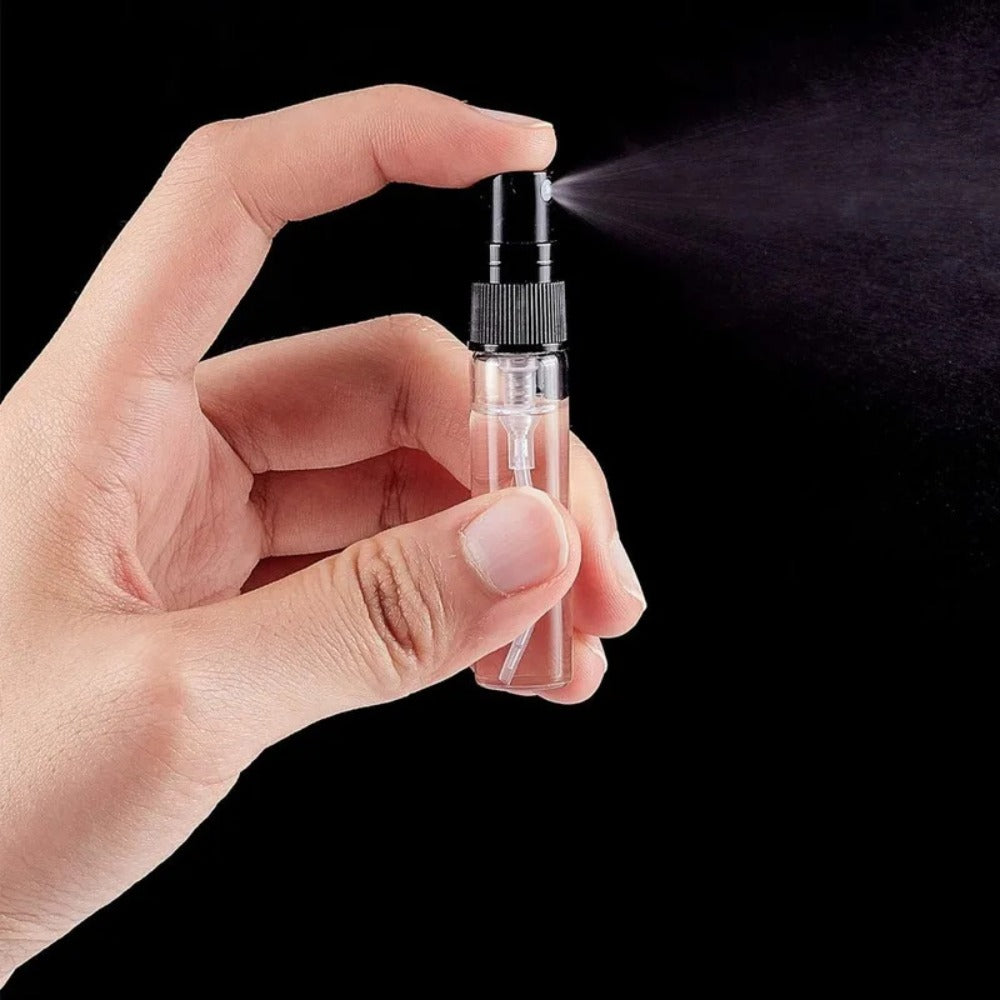 50pcs 0.17oz Mini Fine Mist Glass Spray Bottle Empty Travel Atomiser Spray Bottles for Perfume Toiletries Liquid Cosmetics