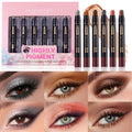 6-Color Multifunctional Eyeshadow Pencil Set | Waterproof Metallic and Matte Eyeshadow Sticks, Multicolor Highlight Eyeliner, Long-Lasting High Glitter and Neutral Brown Crayons | Ideal for Christmas, Anniversary, Black Friday Gifts