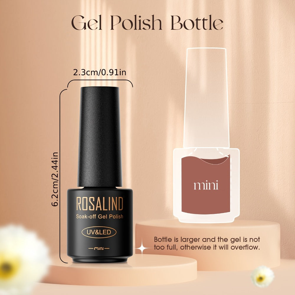 ROSALIND 100pcs Gel Nail Polish Set-92pcs Colorful Soak Off Gel Polsih with 8 Bottle Gel Base Top Coat Matt Top Coat Gel Nail Polish for All Season Nail Art Salon Gift Or Home