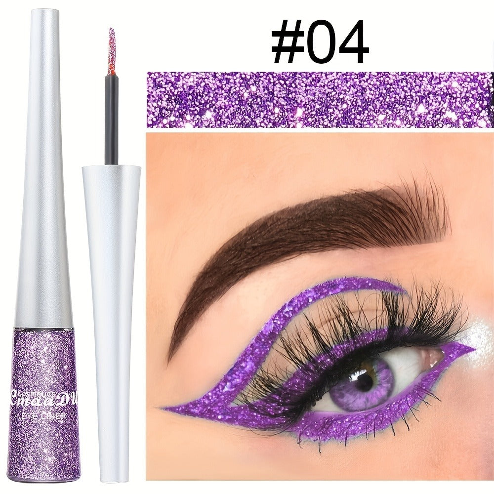 Glitter Liquid Eyeliner Set 16 Colors Sparkling Eye Liner Kit Waterproof Long Lasting Party Stage Festival Makeup Beauty Tool