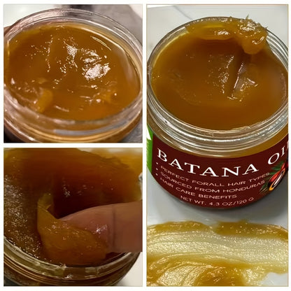 Batana Oil Set 3-Piece from Honduras - Dr. Sebi Cold Pressed Unrefined Batana Oil, Hair Mask & Carrier Oil, Deep Moisture, Prevents Breakage, Dry Hair
