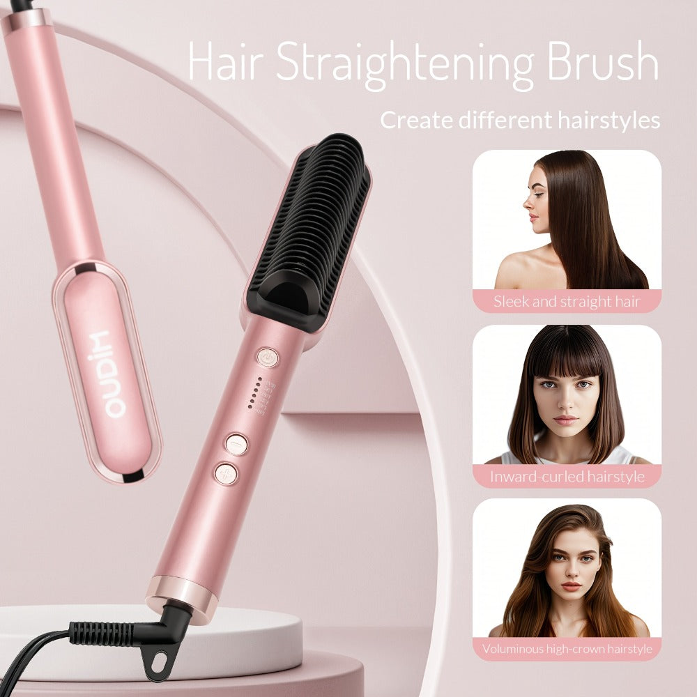 Straightening Comb And Curling Iron Set, Hair Curler, Hair Straightening Brush Flat Iron for Women, Anti-Scald, Quick, Precise Temperature Control, Auto Shuts Off, Suitable for Home, Office And Travel, Gifts for Birthday, Wow Hair Products