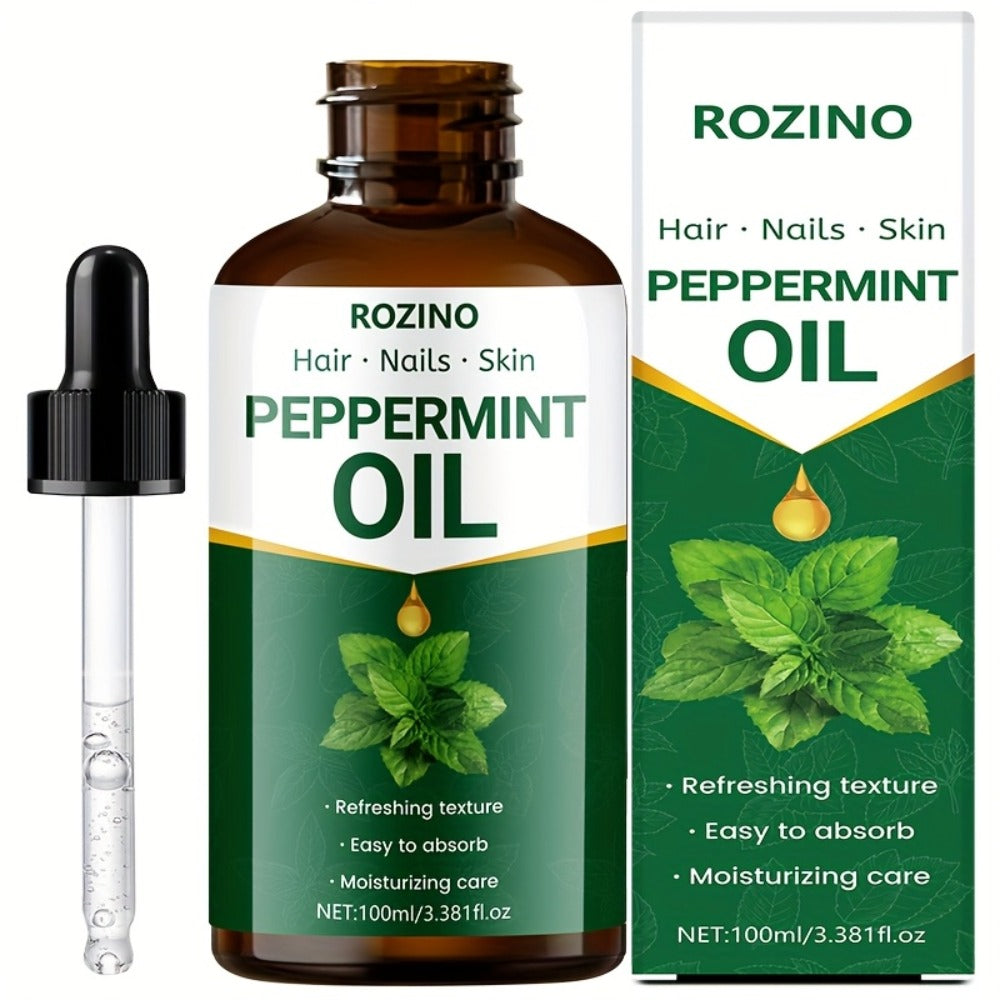 Peppermint Essential Oil: 100% Pure Plant Essential Oil, Suitable for Massage, Shower, Skin Care, Face, Body, Nail, Hair And Eyelash Care. General Use