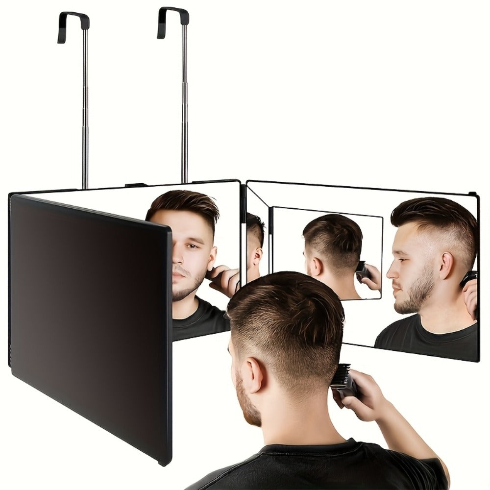 360-Degree Viewing Angle Hair Cutting Mirror, 3-Way Self Haircut Mirror with Clear Anti-Fog HD Glass, USB Rechargeable, Beauty And Personal Care, Barber's Mirror, An Ideal Choice for Gifts, Wedding Makeup Mirror Which Can Illuminate Your Beauty