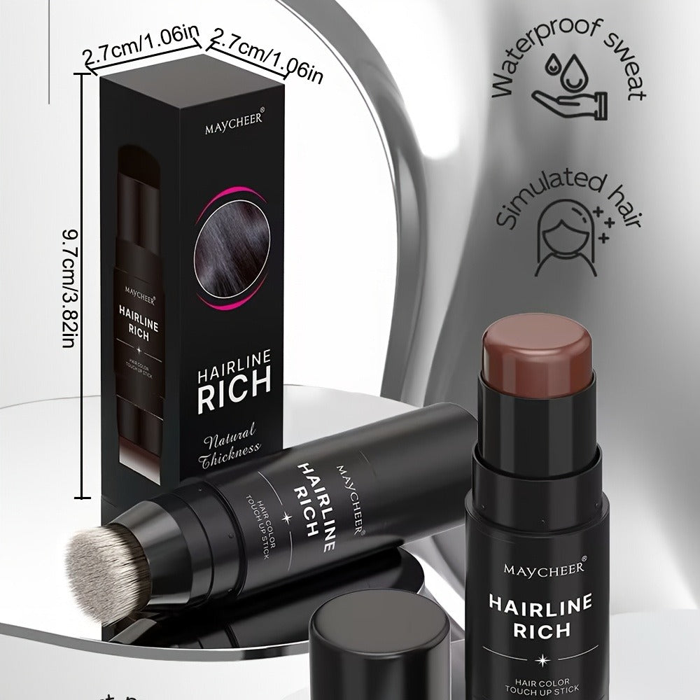 Hair Color Pen Root Touch-Up Stick with Brush | Waterproof Temporary Gray & White Hair Coverage | Plant Squalane Formula | Fast Seamless Application | 3 Shades