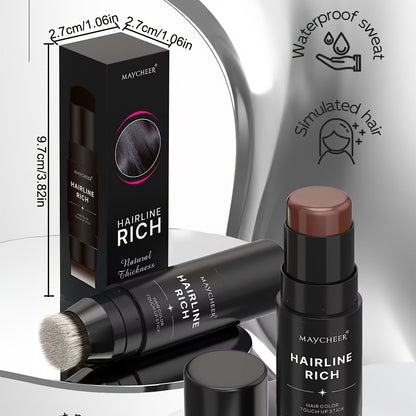 Hair Color Pen Root Touch-Up Stick with Brush | Waterproof Temporary Gray & White Hair Coverage | Plant Squalane Formula | Fast Seamless Application | 3 Shades