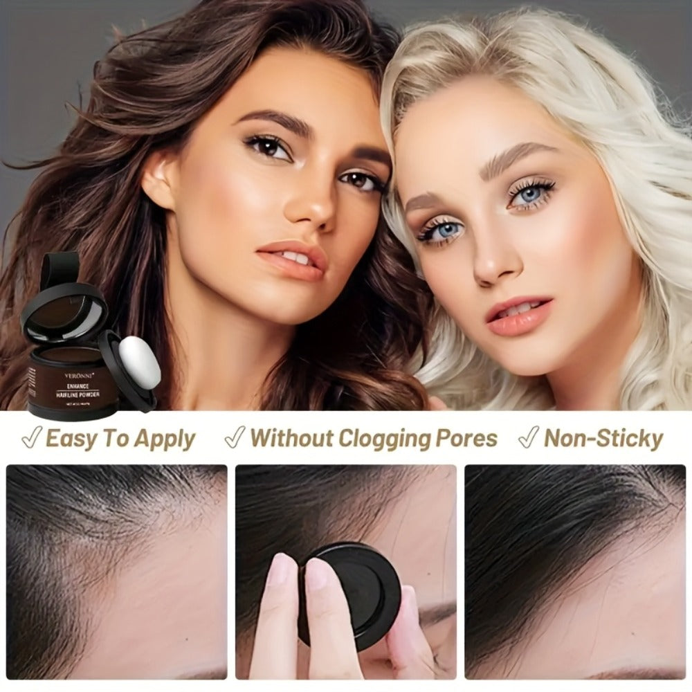 Hair Root Concealer Powder Hairline Touch-Up | Instantly Covers Gray Thinning Hair | Plant-Based Keratin Formula for Men & Women | Multiple Shades with Brush