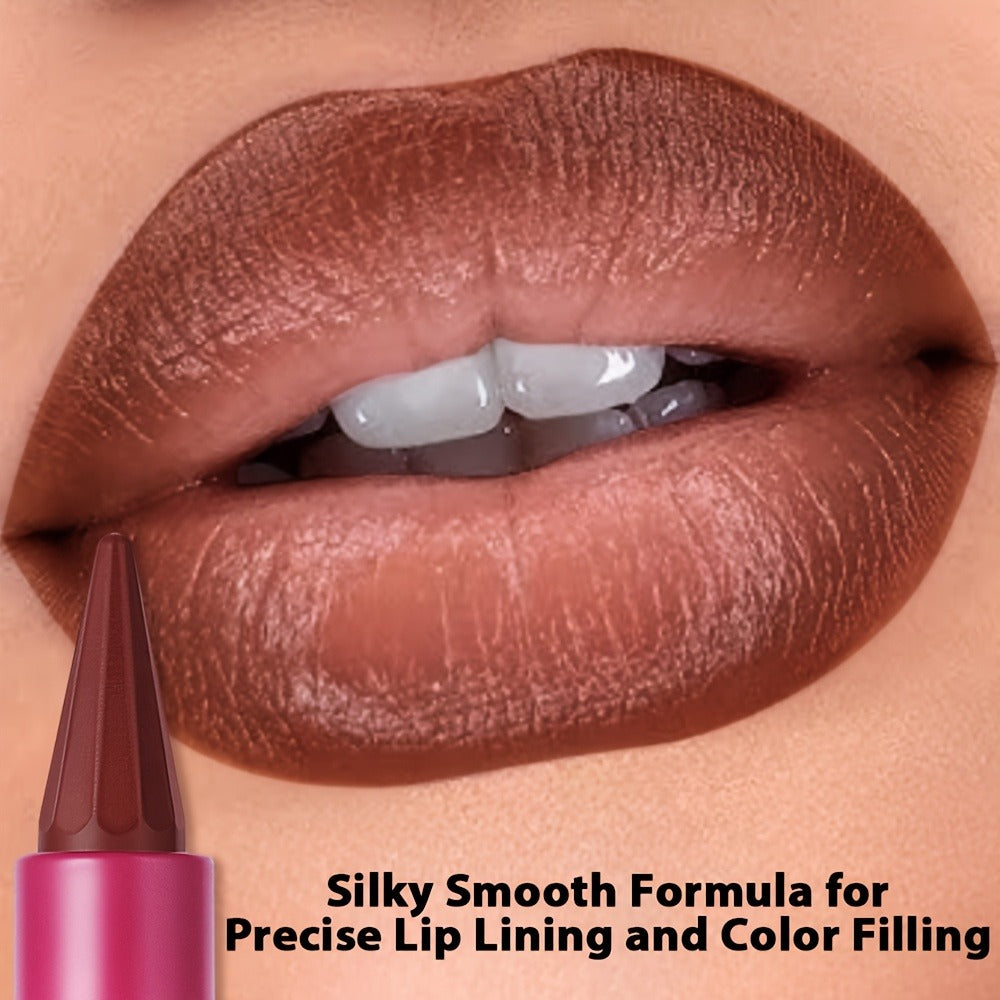 Lip Liner & Lip Oil Duo - Precision Tip Lipstick Glossy Finish Nourishing Hydrating Long-Lasting Silky Smooth Lip Color Set for Women Daily Glam