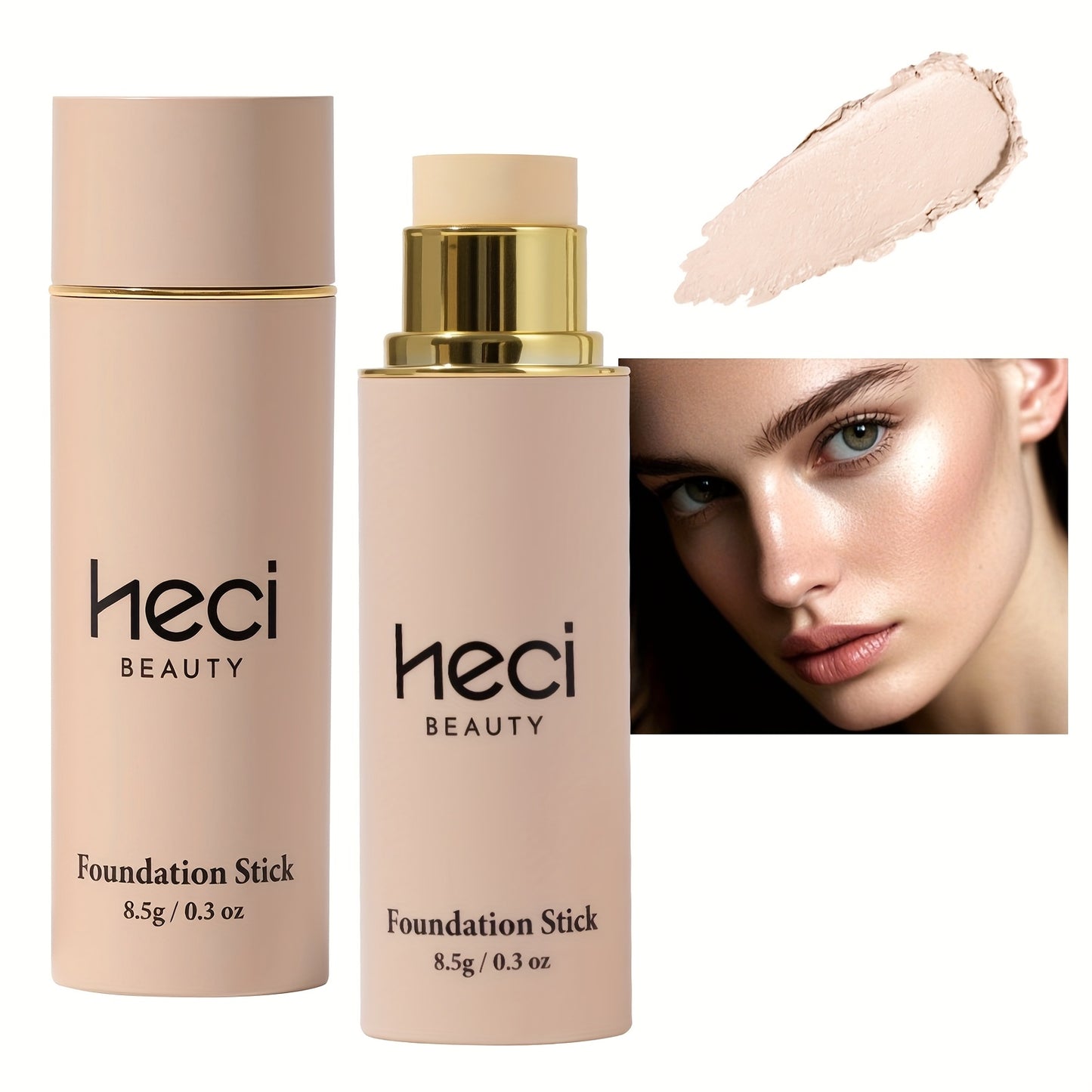 Concealer Foundation Stick 2pcs - Full Coverage CC Cream Waterproof Long-Lasting Matte Finish, Lightweight Moisturizing Formula for Light to Medium Tan Skin Tones, Multi-Purpose Flawless Makeup