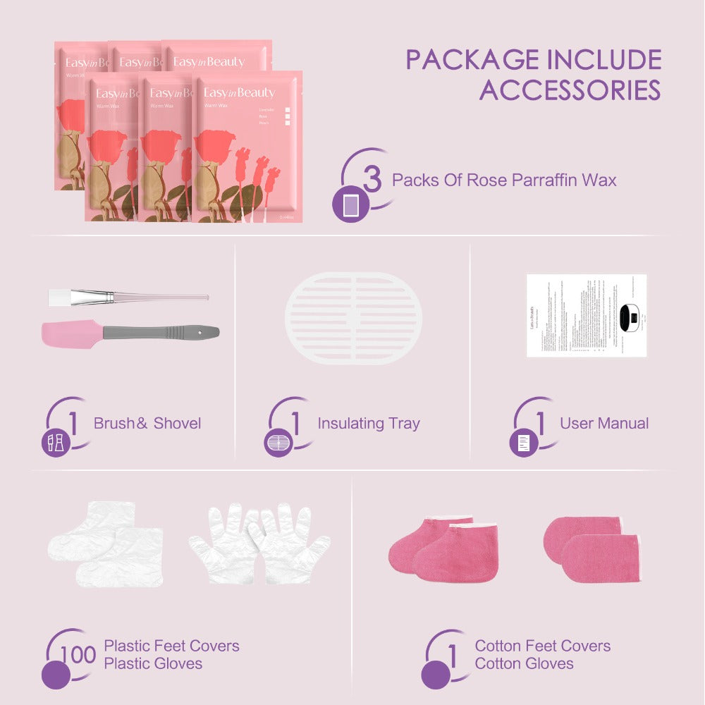 Paraffin Wax Machine for Hand and Feet, Touchscreen 3000ml Paraffin Wax Warmer with 6 Packs Wax (2.64 lbs), Paraffin Hot Wax Spa, Paraffin Bath for Home Use