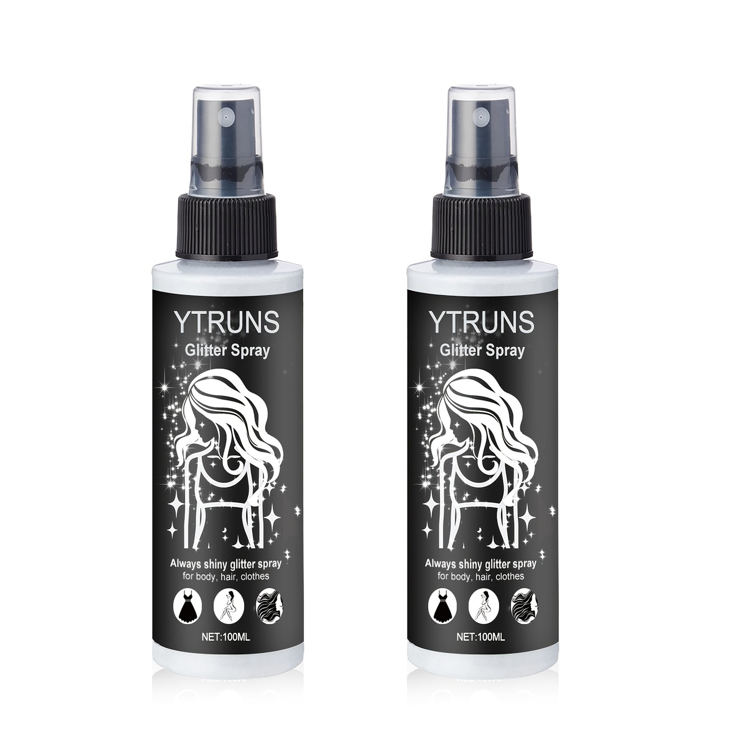 Glitter Spray for Hair & Body - Quick Dry Shimmer Spray for Face, Lips, Eyes & Skin - Festival Body Glitter Spray Set (2pc & 3pc Options)