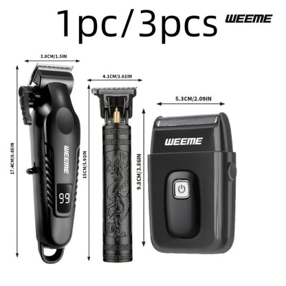 Men's Grooming Kit 3-in-1 Hair Clipper Trimmer Shaver Set USB Rechargeable Cordless Electric Hair Cutting Kit for Men Home Barber Gift for Boyfriend Father