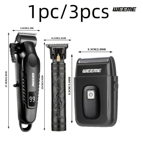 Men's Grooming Kit 3-in-1 Hair Clipper Trimmer Shaver Set USB Rechargeable Cordless Electric Hair Cutting Kit for Men Home Barber Gift for Boyfriend Father