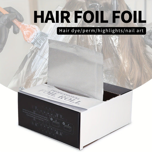 Aluminum Foil Paper for Hair Highlighting 300pcs/Box | Salon Hairdressing Supplies for Hair Coloring Perming Foiling | Silver Professional Grade